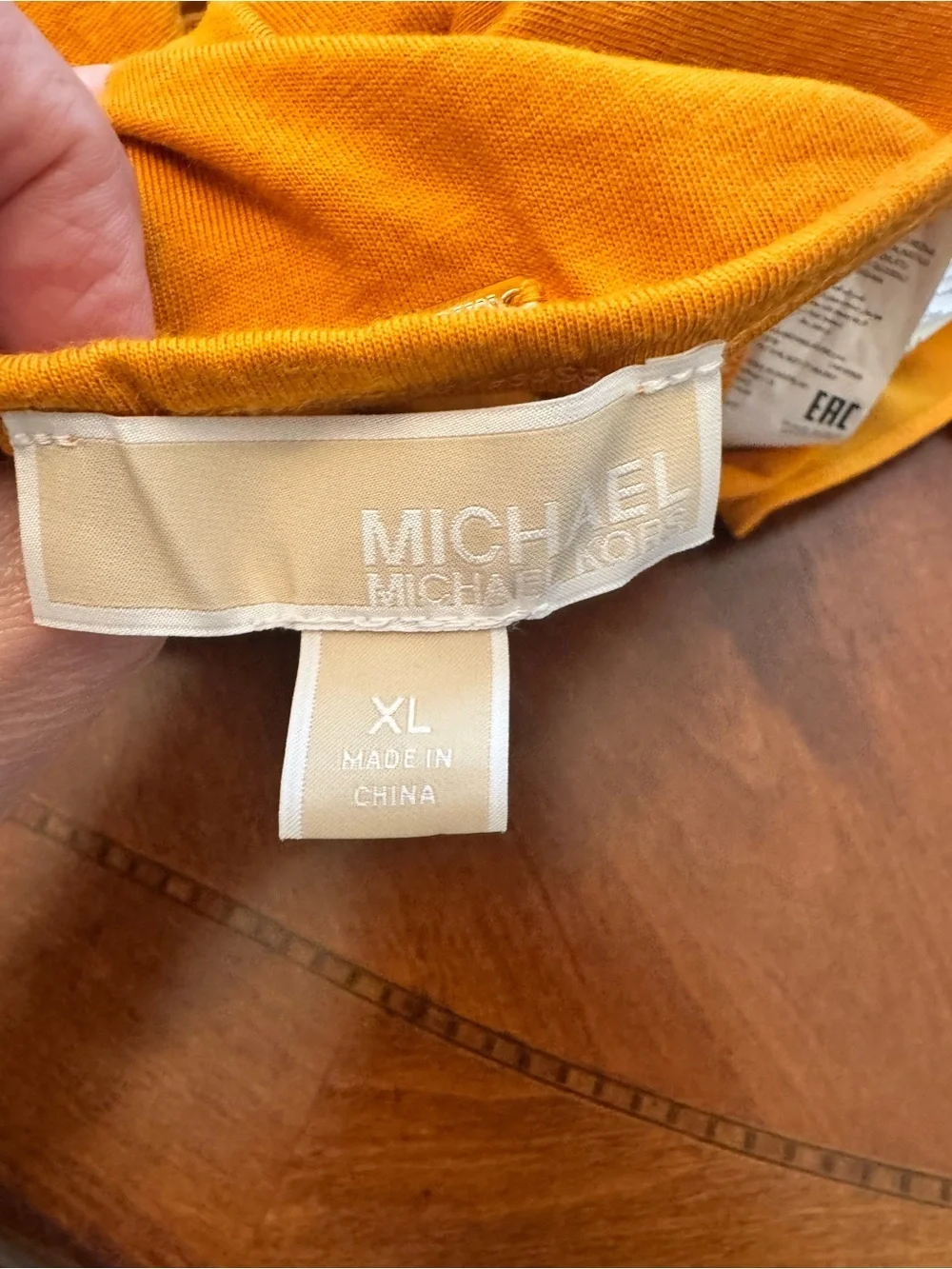 Michael Kors Orange Sleeveless Ruffle Hem Tank